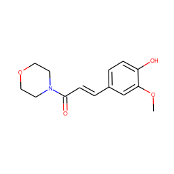 COc1cc(/C=C/C(=O)N2CCOCC2)ccc1O ZINC000034089221