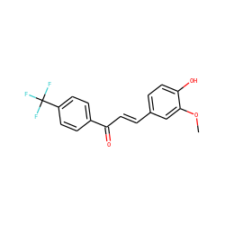 COc1cc(/C=C/C(=O)c2ccc(C(F)(F)F)cc2)ccc1O ZINC000028714146