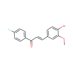 COc1cc(/C=C/C(=O)c2ccc(F)cc2)ccc1O ZINC000007741369