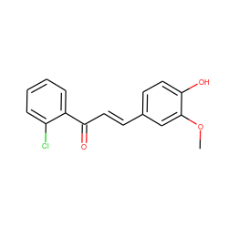 COc1cc(/C=C/C(=O)c2ccccc2Cl)ccc1O ZINC000078281097