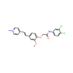 COc1cc(/C=C/c2cc[n+](C)cc2)ccc1OCC(=O)Nc1ccc(Cl)c(Cl)c1 ZINC000013565510
