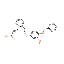 COc1cc(/C=C\Cc2ccccc2/C=C/C(=O)O)ccc1OCc1ccccc1 ZINC000038151220