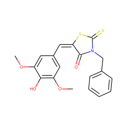 COc1cc(/C=C2/SC(=S)N(Cc3ccccc3)C2=O)cc(OC)c1O ZINC000000987469