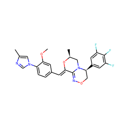 COc1cc(/C=C2\O[C@@H](C)CN3C2=NOC[C@@H]3c2cc(F)c(F)c(F)c2)ccc1-n1cnc(C)c1 ZINC000068205915