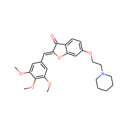 COc1cc(/C=C2\Oc3cc(OCCN4CCCCC4)ccc3C2=O)cc(OC)c1OC ZINC000299822922