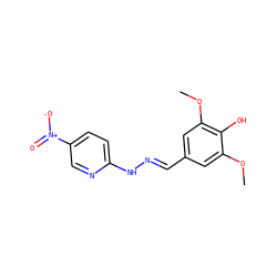 COc1cc(/C=N/Nc2ccc([N+](=O)[O-])cn2)cc(OC)c1O ZINC000004739616