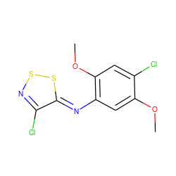 COc1cc(/N=c2\ssnc2Cl)c(OC)cc1Cl ZINC000012418116