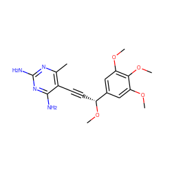 COc1cc([C@@H](C#Cc2c(C)nc(N)nc2N)OC)cc(OC)c1OC ZINC000014968172