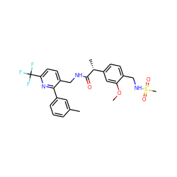 COc1cc([C@@H](C)C(=O)NCc2ccc(C(F)(F)F)nc2-c2cccc(C)c2)ccc1CNS(C)(=O)=O ZINC000169711878