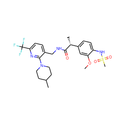 COc1cc([C@@H](C)C(=O)NCc2ccc(C(F)(F)F)nc2N2CCC(C)CC2)ccc1NS(C)(=O)=O ZINC000146436644