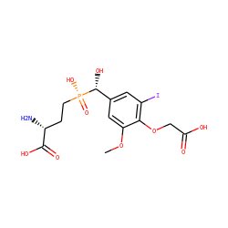 COc1cc([C@@H](O)[P@](=O)(O)CC[C@@H](N)C(=O)O)cc(I)c1OCC(=O)O ZINC001772574282