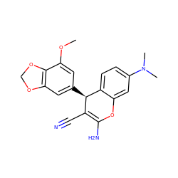 COc1cc([C@@H]2C(C#N)=C(N)Oc3cc(N(C)C)ccc32)cc2c1OCO2 ZINC000000753429