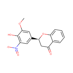 COc1cc([C@@H]2CC(=O)c3ccccc3O2)cc([N+](=O)[O-])c1O ZINC000098083680