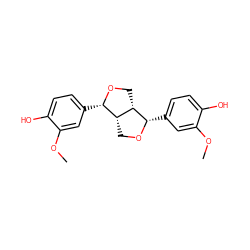 COc1cc([C@@H]2OC[C@@H]3[C@H](c4ccc(O)c(OC)c4)OC[C@H]23)ccc1O ZINC000040864963