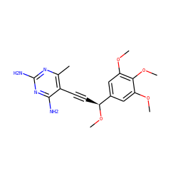 COc1cc([C@H](C#Cc2c(C)nc(N)nc2N)OC)cc(OC)c1OC ZINC000014968168