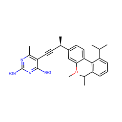 COc1cc([C@H](C)C#Cc2c(C)nc(N)nc2N)ccc1-c1c(C(C)C)cccc1C(C)C ZINC000040865223