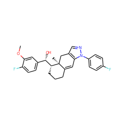 COc1cc([C@H](O)[C@H]2CCCC3=Cc4c(cnn4-c4ccc(F)cc4)C[C@@]32C)ccc1F ZINC000013560783