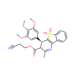 COc1cc([C@H]2C3=C(N=C(C)C2C(=O)OCCC#N)c2ccccc2S3(=O)=O)cc(OC)c1OC ZINC000103350728