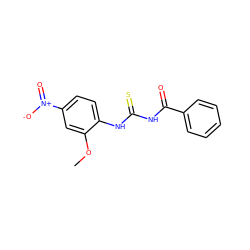 COc1cc([N+](=O)[O-])ccc1NC(=S)NC(=O)c1ccccc1 ZINC000004608303