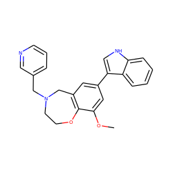 COc1cc(-c2c[nH]c3ccccc23)cc2c1OCCN(Cc1cccnc1)C2 ZINC000473132764