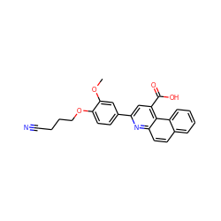 COc1cc(-c2cc(C(=O)O)c3c(ccc4ccccc43)n2)ccc1OCCCC#N ZINC000002144433