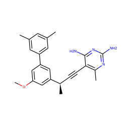 COc1cc(-c2cc(C)cc(C)c2)cc([C@H](C)C#Cc2c(C)nc(N)nc2N)c1 ZINC000045299600