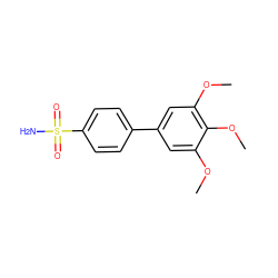 COc1cc(-c2ccc(S(N)(=O)=O)cc2)cc(OC)c1OC ZINC000653784844