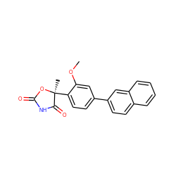 COc1cc(-c2ccc3ccccc3c2)ccc1[C@]1(C)OC(=O)NC1=O ZINC000071332906