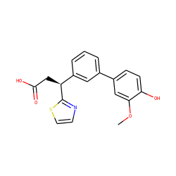 COc1cc(-c2cccc([C@H](CC(=O)O)c3nccs3)c2)ccc1O ZINC001772599032