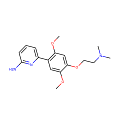 COc1cc(-c2cccc(N)n2)c(OC)cc1OCCN(C)C ZINC000028377081