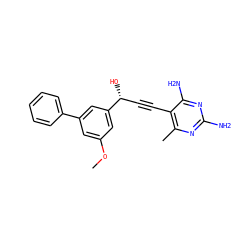 COc1cc(-c2ccccc2)cc([C@H](O)C#Cc2c(C)nc(N)nc2N)c1 ZINC000045286789