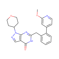 COc1cc(-c2ccccc2Cc2nc3c(cnn3C3CCOCC3)c(=O)[nH]2)ccn1 ZINC000169699872