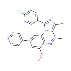 COc1cc(-c2ccncc2)cc2c1nc(C)c1c(C)nc(-c3ccc(F)nc3)n12 ZINC000653784969