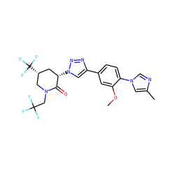 COc1cc(-c2cn([C@H]3C[C@@H](C(F)(F)F)CN(CC(F)(F)F)C3=O)nn2)ccc1-n1cnc(C)c1 ZINC000084616663
