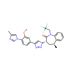 COc1cc(-c2cn([C@H]3C[C@H](C)c4ccccc4N(CC(F)(F)F)C3=O)nn2)ccc1-n1cnc(C)c1 ZINC000147450359