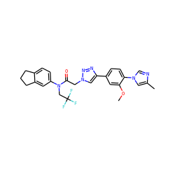COc1cc(-c2cn(CC(=O)N(CC(F)(F)F)c3ccc4c(c3)CCC4)nn2)ccc1-n1cnc(C)c1 ZINC000084596652