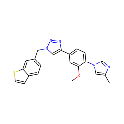COc1cc(-c2cn(Cc3ccc4ccsc4c3)nn2)ccc1-n1cnc(C)c1 ZINC000072116498