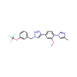 COc1cc(-c2cn(Cc3cccc(OC(F)(F)F)c3)nn2)ccc1-n1cnc(C)c1 ZINC000072113645