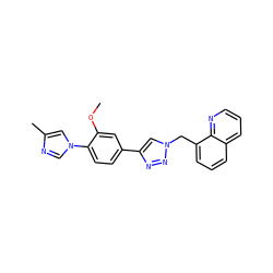 COc1cc(-c2cn(Cc3cccc4cccnc34)nn2)ccc1-n1cnc(C)c1 ZINC000072114172