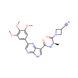 COc1cc(-c2cnc3[nH]cc(C(=O)N[C@H](C)C(=O)N4CC(C#N)C4)c3n2)cc(OC)c1OC ZINC000096258705