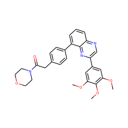 COc1cc(-c2cnc3cccc(-c4ccc(CC(=O)N5CCOCC5)cc4)c3n2)cc(OC)c1OC ZINC000049069310