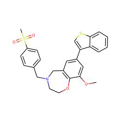 COc1cc(-c2csc3ccccc23)cc2c1OCCN(Cc1ccc(S(C)(=O)=O)cc1)C2 ZINC000473130926