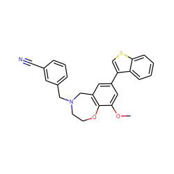 COc1cc(-c2csc3ccccc23)cc2c1OCCN(Cc1cccc(C#N)c1)C2 ZINC000473129059