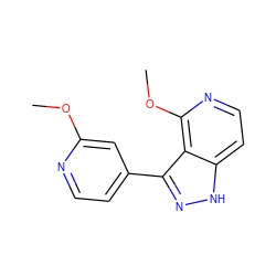 COc1cc(-c2n[nH]c3ccnc(OC)c23)ccn1 ZINC000114749522