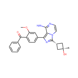 COc1cc(-c2nc([C@H]3C[C@](C)(O)C3)n3ccnc(N)c23)ccc1C(=O)c1ccccc1 ZINC000141193216