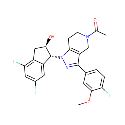 COc1cc(-c2nn([C@@H]3c4cc(F)cc(F)c4C[C@H]3O)c3c2CN(C(C)=O)CC3)ccc1F ZINC000206914016