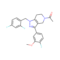 COc1cc(-c2nn(Cc3ccc(F)cc3F)c3c2CN(C(C)=O)CC3)ccc1F ZINC000204891743