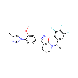 COc1cc(-c2noc3c2CCCN3[C@@H](C)c2cc(F)c(F)c(F)c2)ccc1-n1cnc(C)c1 ZINC000066112117