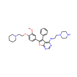 COc1cc(-c2oc3ncnc(NCCN4CCNCC4)c3c2-c2ccccc2)ccc1OCCN1CCCCC1 ZINC000028879321