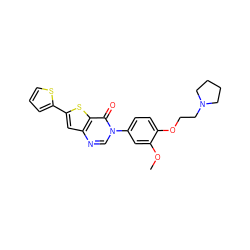 COc1cc(-n2cnc3cc(-c4cccs4)sc3c2=O)ccc1OCCN1CCCC1 ZINC000040766936